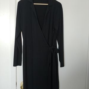 Black Halston wrap dress, size large